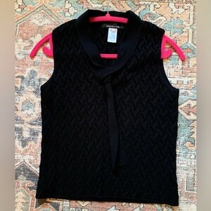 Jones Ny Size Small Black Scarf Tie Top Black